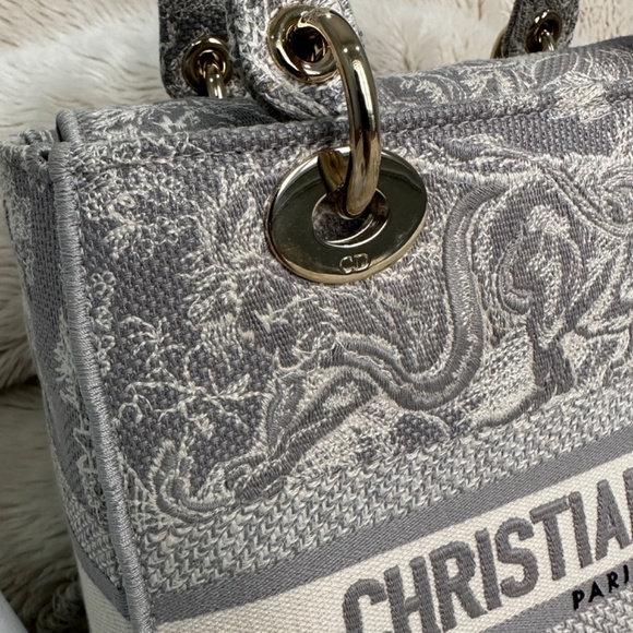 Dior Lady D-Lite Medium Gray Toile de Jouy - Picture 4 of 16